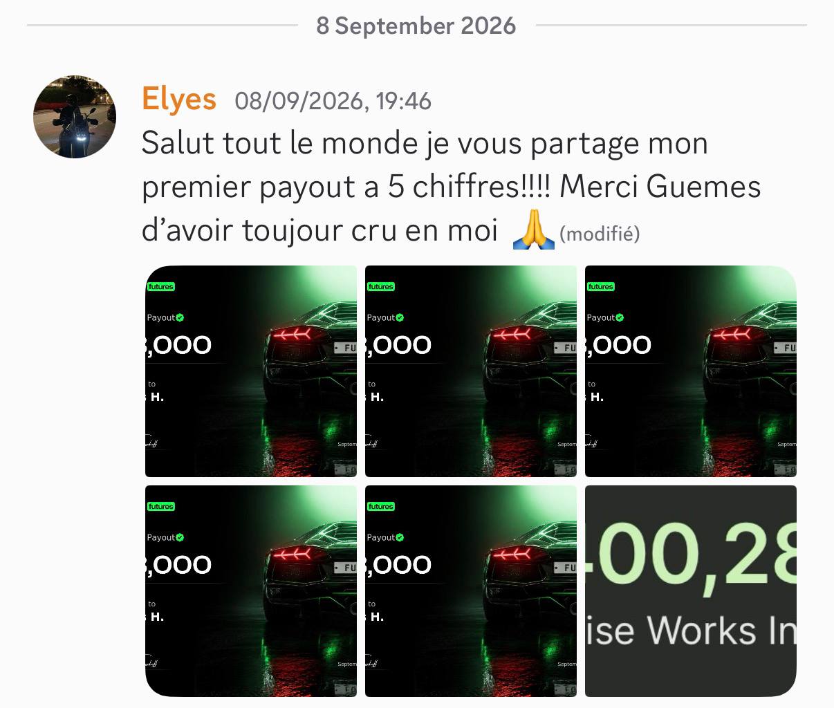 Premier payout à 5 chiffres obtenu par Elyes