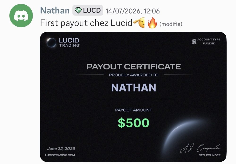 Nouveau payout reçu par un élève